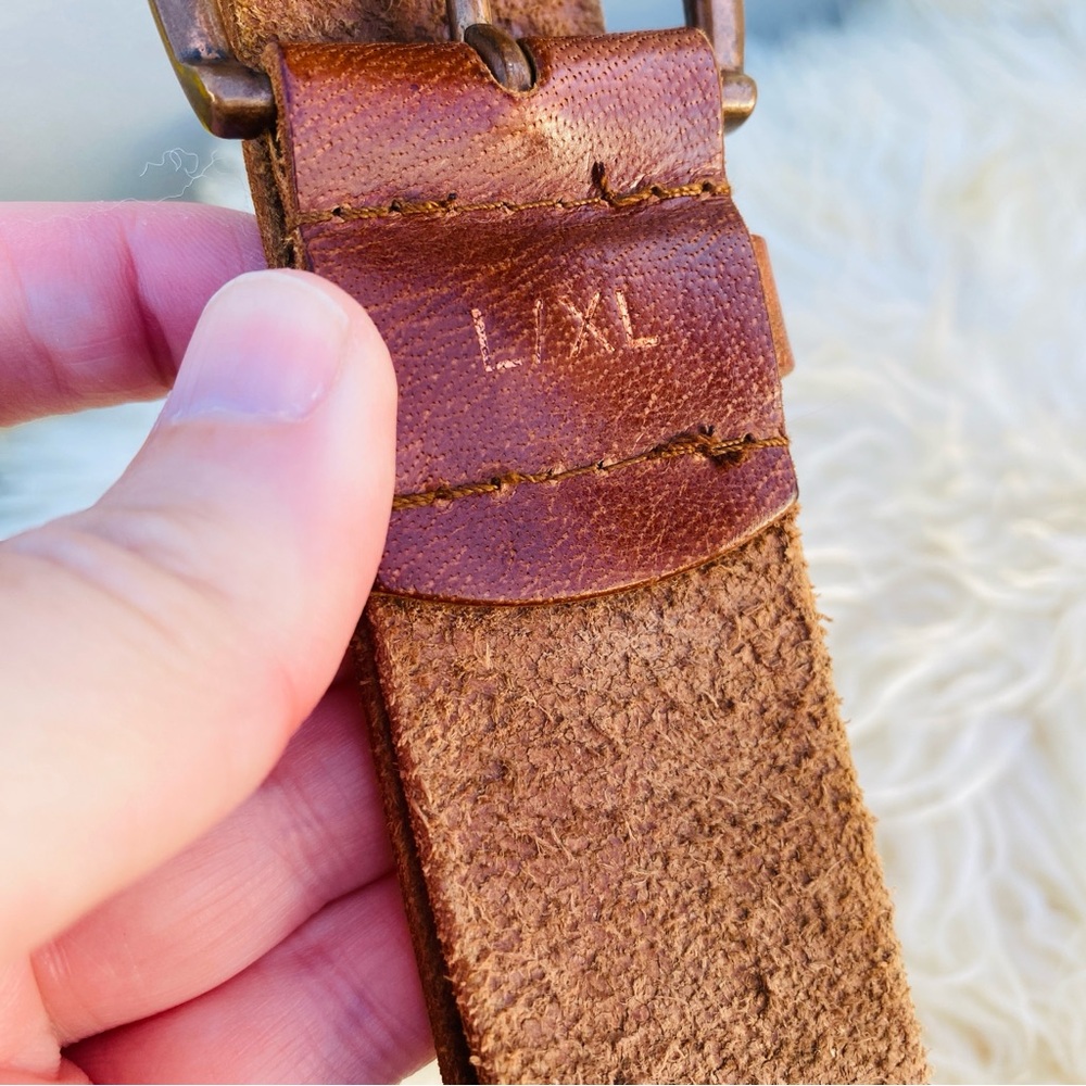 ABERCROMBIE kids brown leather beaded belt vintage y2k L/XL womens - Picture 6 of 6